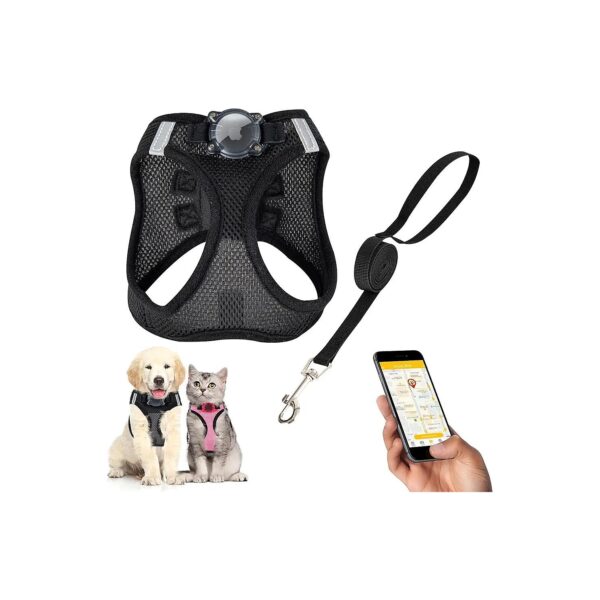 Pull Dog Harness with AirTag Holder for Small Dogs, Cats, Kittens, or Puppies