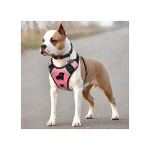 Pull Dog Harness with Reflective Straps and Adjustable Straps for Comfortable Walking