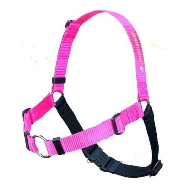 Pull Dog Training Harness in Large Pink Solid Nylon