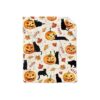 Pumpkin Cats Cozy Flannel Fleece Throw Blanket for Home and Travel Soft and Lightweight