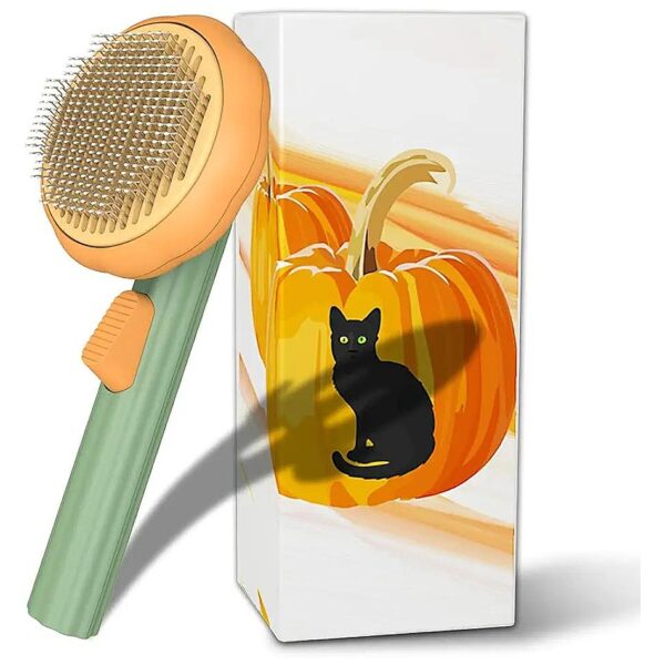 Pumpkin Dog Brush for Shedding and Grooming with Release Button