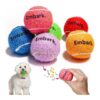 Puppies and Small Dogs Squeaky Tennis Balls 6 Pack Rainbow Colors 5 Inch