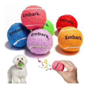 Puppies and Small Dogs Squeaky Tennis Balls 6 Pack Rainbow Colors 5 Inch