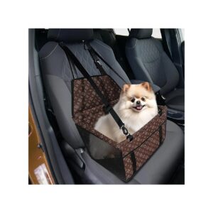 Puppy Car Carrier with PVC Frame and Leash for Safe Travel for Small to Medium Pets