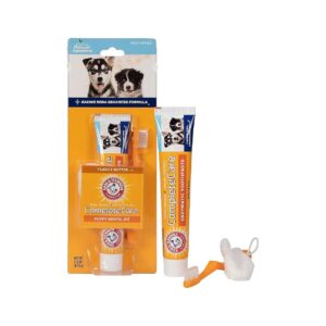 Puppy Dental Care Kit for Small Breeds Including Toothpaste, Brush, and Finger Brush