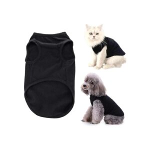 Puppy Dog Clothes T-Shirts for Small Dogs Boy Soft Cotton Comfort Wear Black Size S