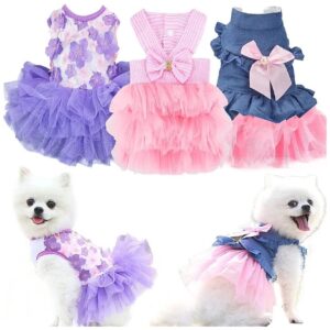 Puppy Dresses for Small Dogs Girl Summer Clothing Breathable Pet Dress