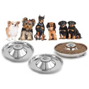 Puppy Food Bowl Set - 3 Piece Stainless Steel Feeding Bowls for Small Medium Large Pets