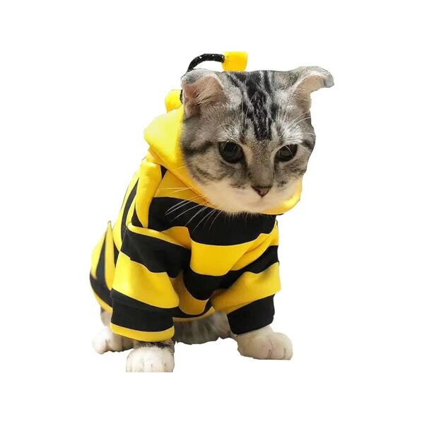 Puppy Hoodied Coat Pet Bee Costume Medium Size for Halloween Christmas, Cute and Funny