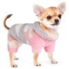 Puppy Pajamas for Small Dogs Fleece Dog Sweater Flanne Blend Winter Dog Clothes