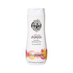 Puppy Shampoo with Keratin and Jojoba Oils, Black and Gray, Baby Powder Scent, 16 Oz