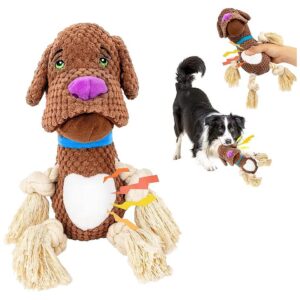 Puppy Squeaky Chew Toy with Crinkle Paper for Dental Health