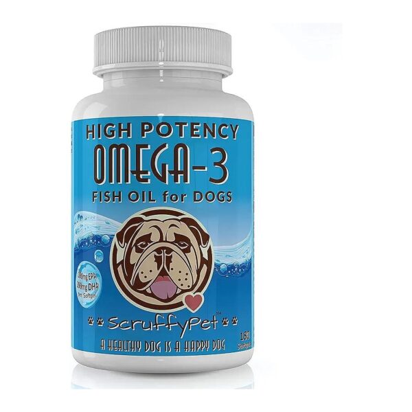 Pure Omega 3 Fish Oil for Dogs with Vitamin E, High EPA & DHA, 180ct