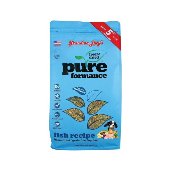 Pure Performance Freeze-Dried Fish Dog Food with Shelf Life of Up to 18 Months