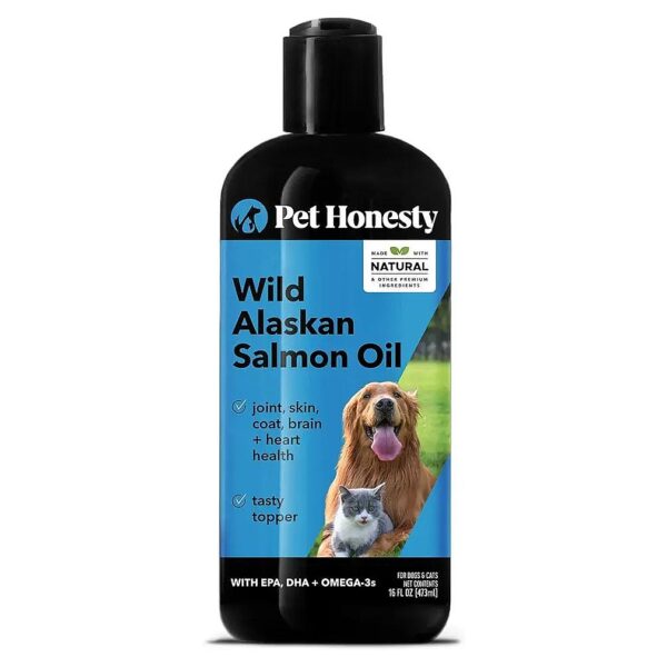 Pure Salmon Oil for Dogs, 16 oz, 100% Natural, Supports Joints, Brain and Heart Health