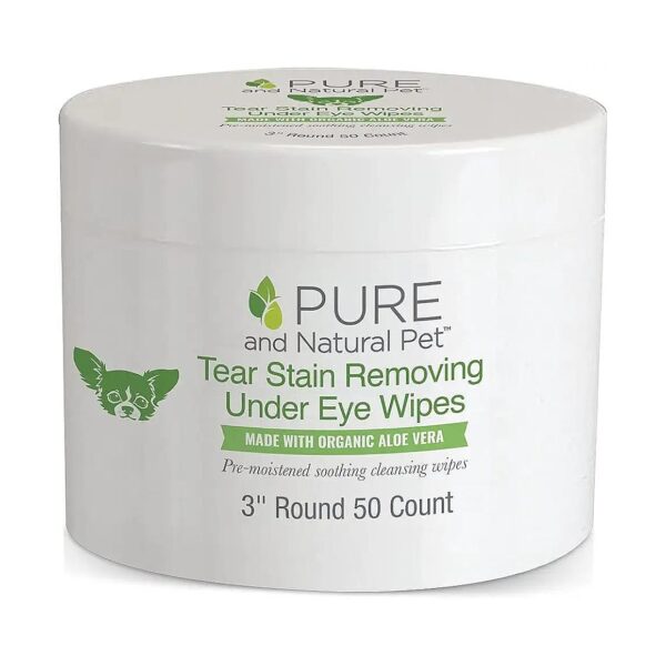 Pure and Gentle Pet Tear Stain Removing Under Eye Wipes for Sensitive Skin