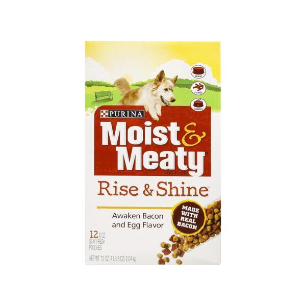 Purina Moist and Meaty Rise and Shine Adult Dog Food Bacon and Egg Formula