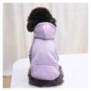 Purple Large Size Dog Hoodie with Hat and Pocket for Small Dogs and Cats