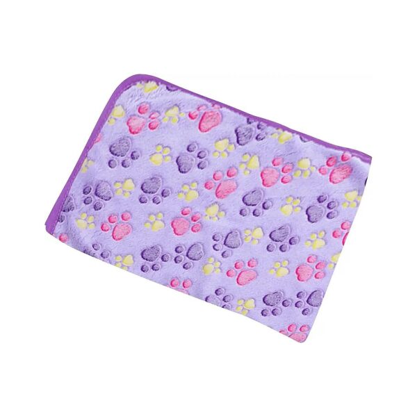 Purple Paw Soft Fluffy Fleece Pet Mat Doggy Flannel Blanket for Small Pets