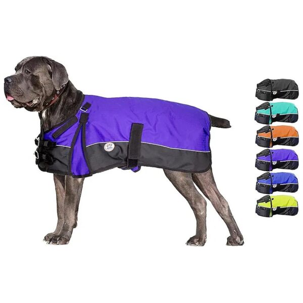 Purple Ripstop Waterproof Dog Coat 5 inches Medium Weight 150g