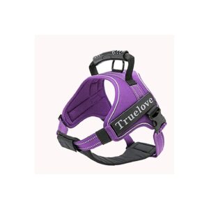 Purple Solid Nylon Dog Harness with Soft Padded Chest and Belly for Big Dogs