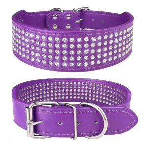 Purple Sparkling Dog Collar with Sparkling Rhin