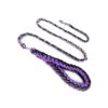 Purple and Black Nylon Rope Metal Chain Dog Leash for Medium and Large Dogs 6ft Long