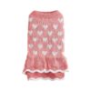 QWINEE Pink Soft Sweater Heart Print Dog Clothes for Small Medium Cats Dogs