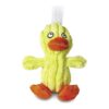 Quackling Plush Dog Toy with Soundchip and Corduroy Texture, Yellow, 5-Inch Soft Plush