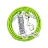 Quality 10-50ft Green Steel Wire Dog Tie Out Cable Leash with Metal Swivel Hooks