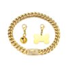 Quality 18K Gold Cuban Link Chain Collar for Medium and Large Dogs