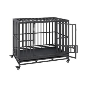 Quality 3-Door Dog Crate for Medium to Large Dogs with Laser Welding