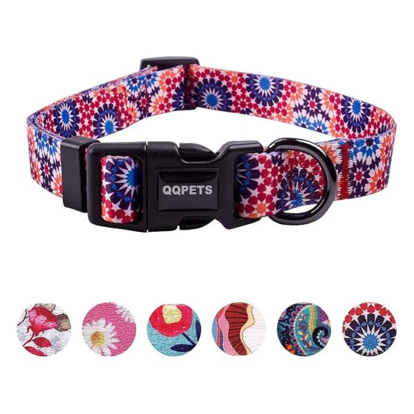 Quality Adjustable Dog Collars with Metal Buckles and D-Rings for Small Medium Large Dogs