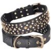 Quality Adjustable Leather Dog Collar with Rivet Design for Large Breeds