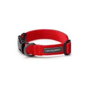 Quality Adjustable Red Dog Collar with Easy Buckle Release for Small to Medium Breeds