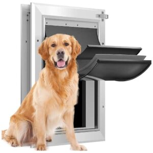 Quality Aluminum Dog Door for Large Dogs with Flexible Curtain and Lock