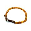 Quality Baltic Amber Dog Collar with Raw Knotted Beads and Adjustable Leather Strap