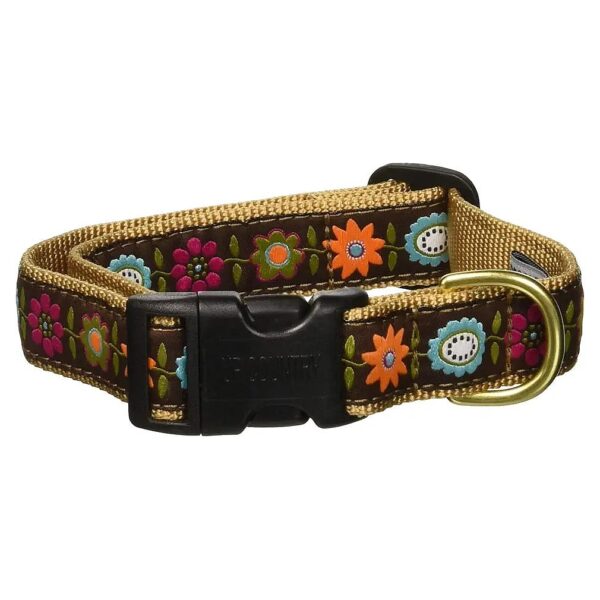 Quality Bella Floral Pattern Dog Collar for Large Breed Dogs 15-21 inches