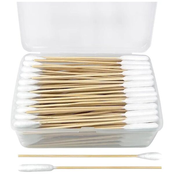 Quality Cotton Swabs for Pet Grooming, Bamboo Handles, Gentle on Ears, Easy Cleaning