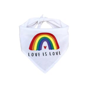 Quality Cotton White Rainbow Pattern Bandanas for Dog and Cat Pride Celebration