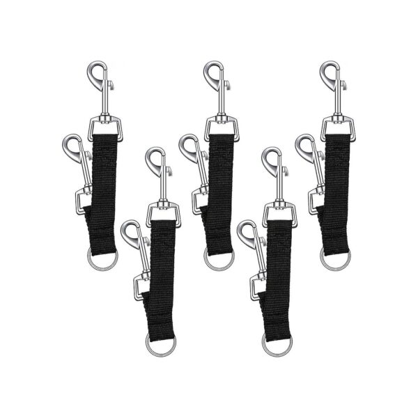 Quality Dog Collar Backup Clips for Safe and Reliable Walking, Black, 5-Piece