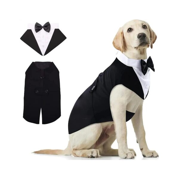 Quality Dog Party Suit with Bandana and Tuxedo for Medium and Large Breed Dogs