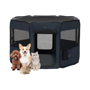 Quality Dog Playpen with Removable Top and Portable Design, Blue, 5" x 5" x 5