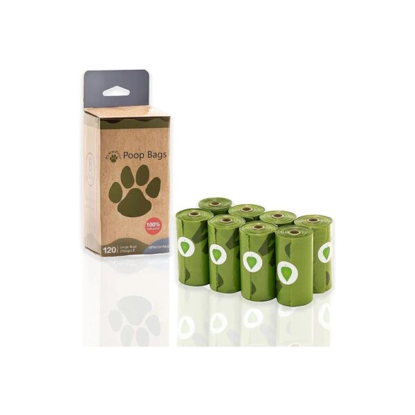 Quality Dog Poop Bags for Pet Owners, 120 Count, Unscented, Leak-Proof, Compostable