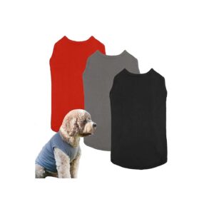 Quality Dog Shirt Set for Small Medium and Large Breeds, 3 Pack, 100% Ring Spun Cotton