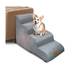 Quality Dog Stairs with 4 Steps and 30D High-Density Foam for Durability