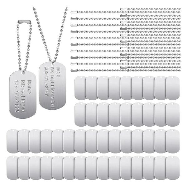 Quality Dog Tag Set with Stainless Steel Chains for Stainless Steel Dog Tags