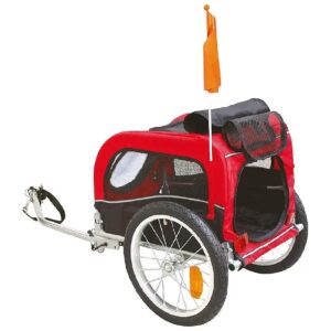 Quality Dog Trailer for Bicycles, Reflective Strips and Wheels Included