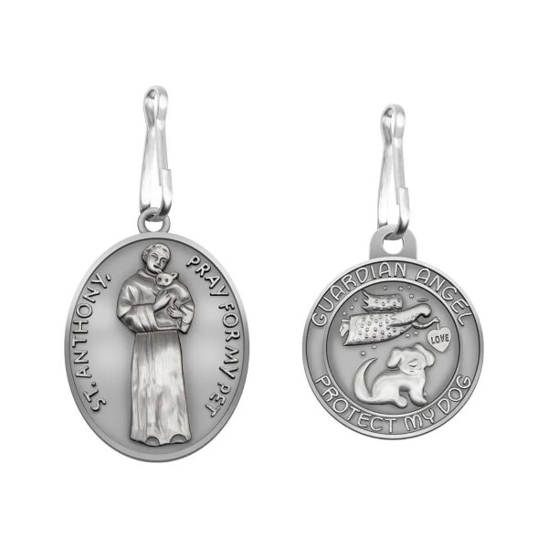 Quality Engraved Pet Tags St Francis of Assisi Prayer for Cats Dogs Collar Charms 2 Pack