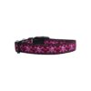 Quality Hot Pink Plaid Skull Nylon Large Dog Collars